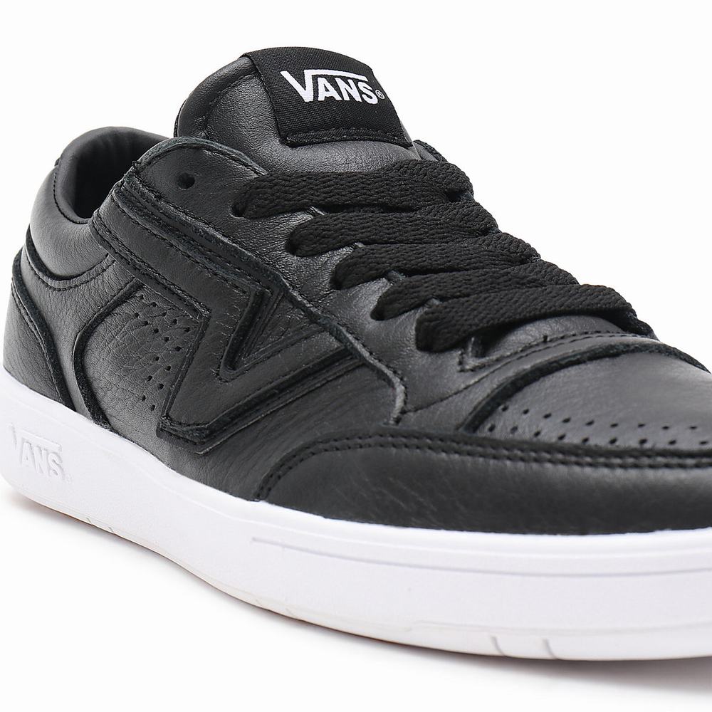 Men's Vans Leather Lowland CC Sneakers Black | USA84370