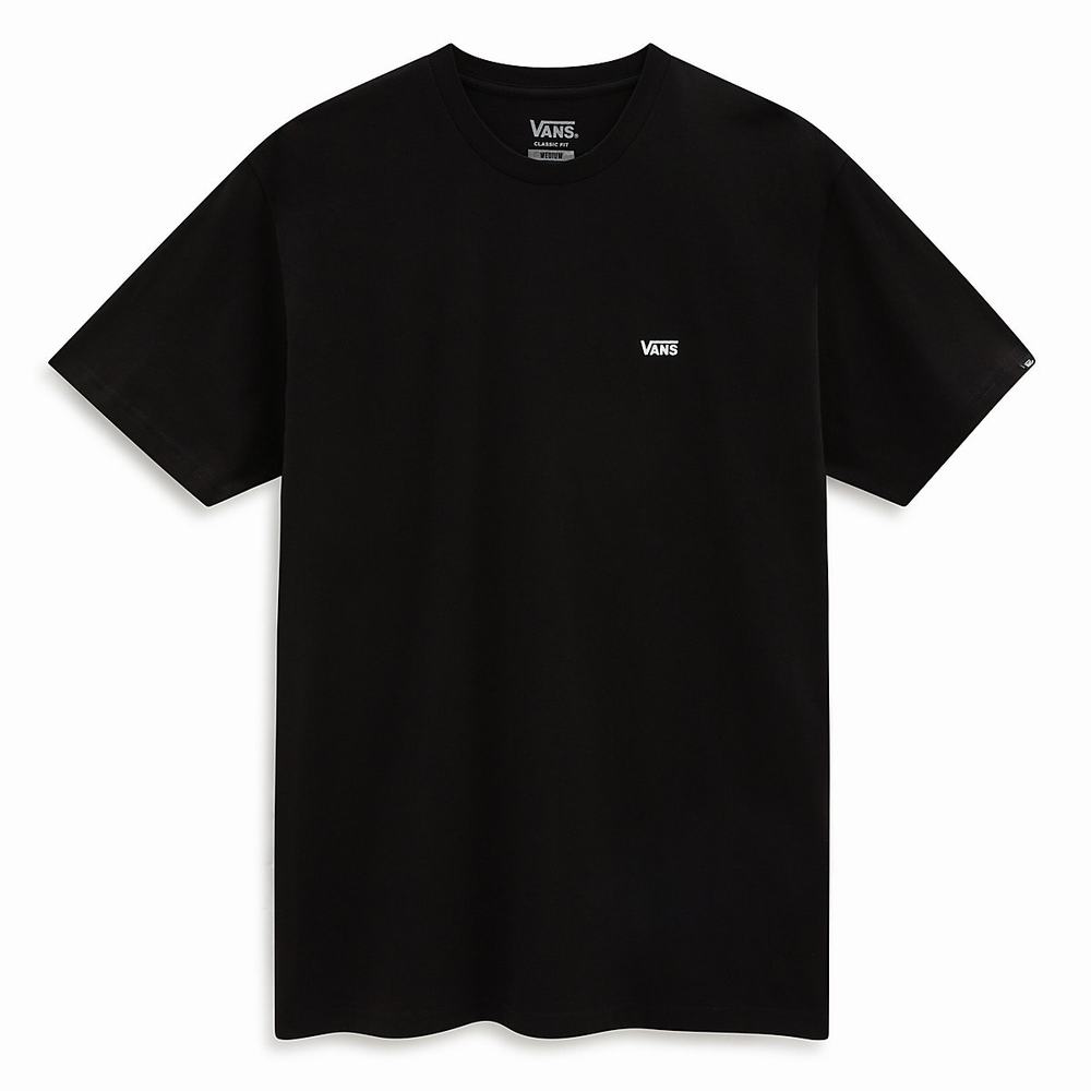 Men's Vans Left Chest Logo T Shirts Black / White | USA72138