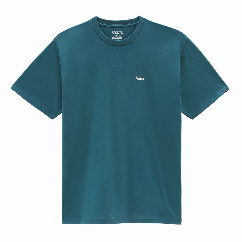 Men's Vans Left Chest Logo T Shirts Blue | USA27105