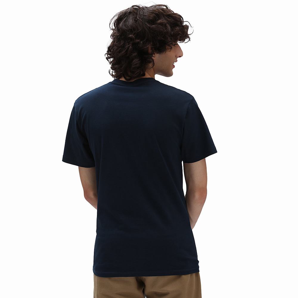 Men's Vans Left Chest Logo T Shirts Blue / Navy | USA96371