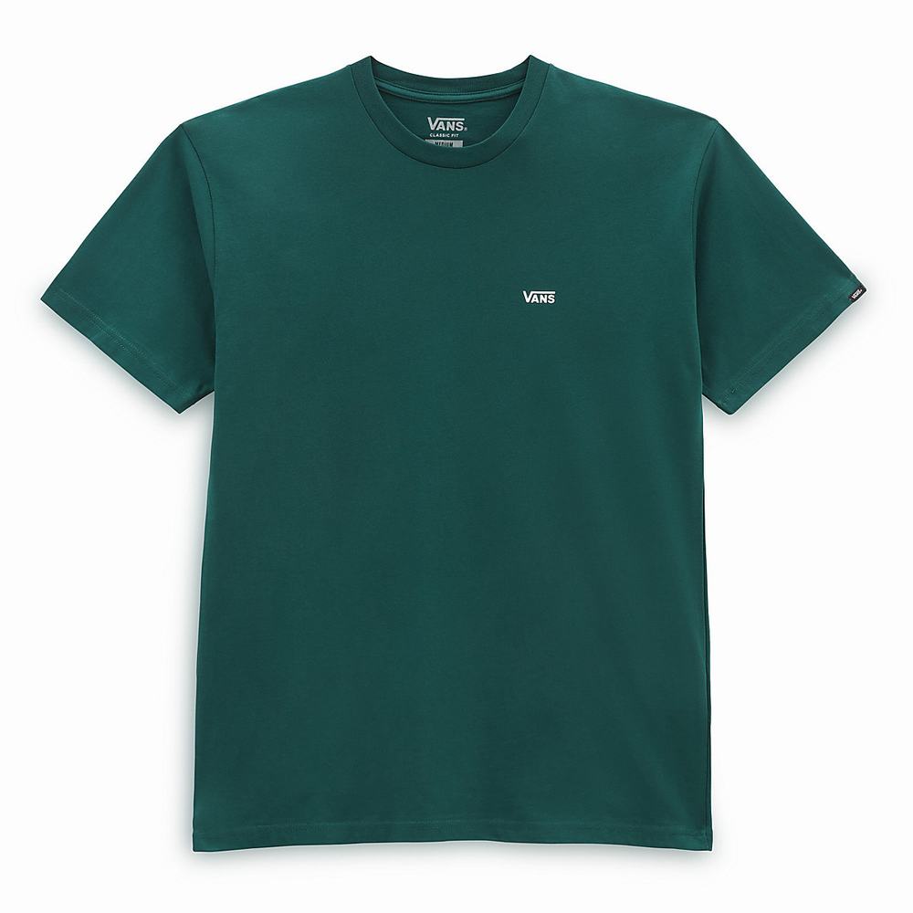 Men's Vans Left Chest Logo T Shirts Green | USA78462