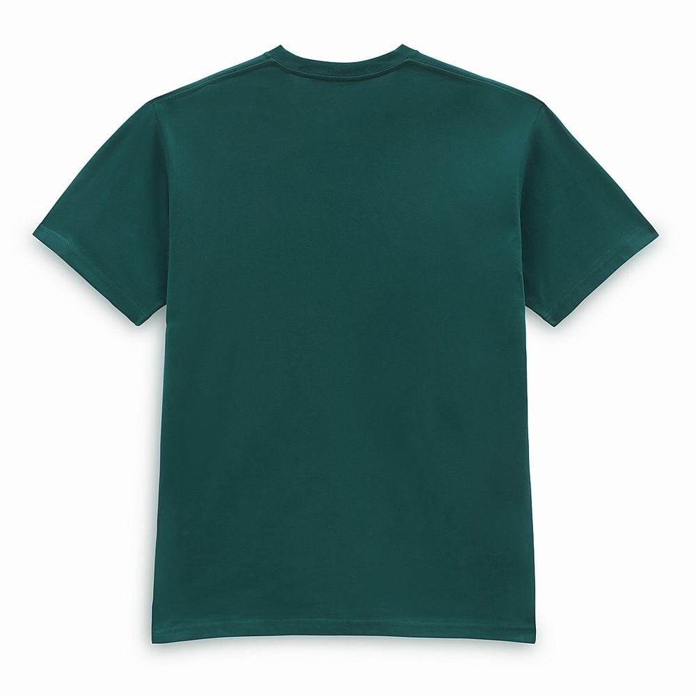 Men's Vans Left Chest Logo T Shirts Green | USA78462