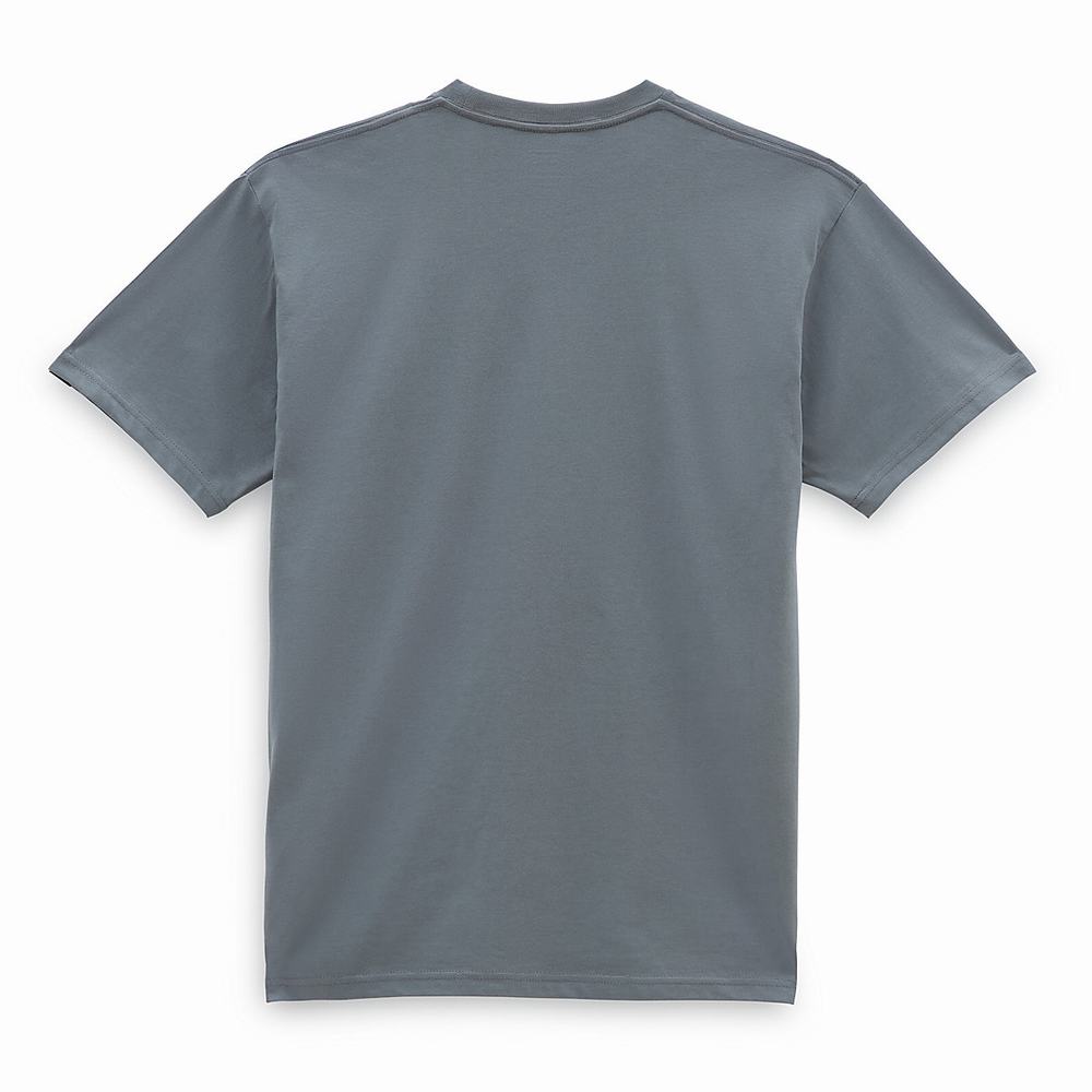 Men's Vans Left Chest Logo T Shirts Grey | USA58214