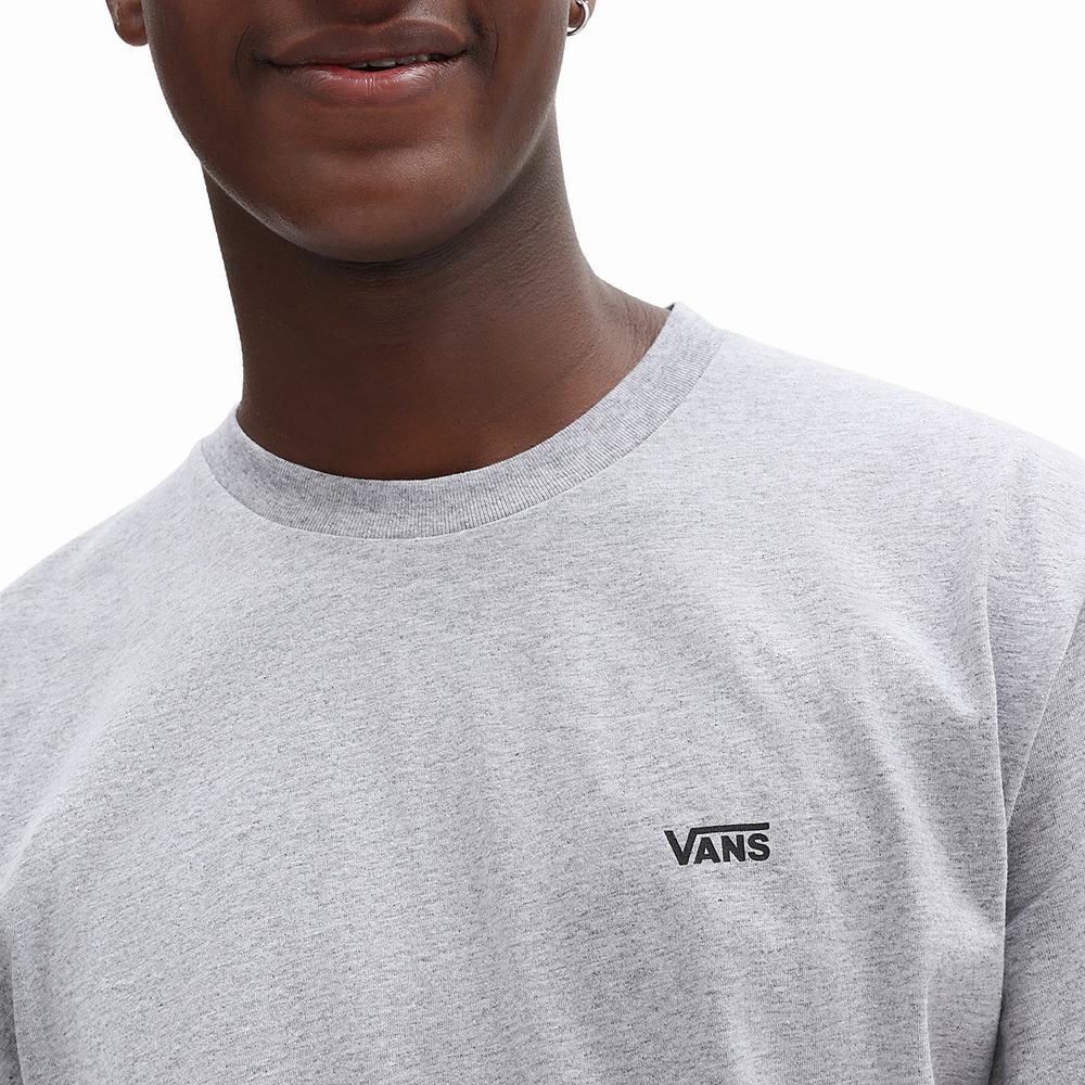 Men's Vans Left Chest Logo T Shirts Grey | USA70659