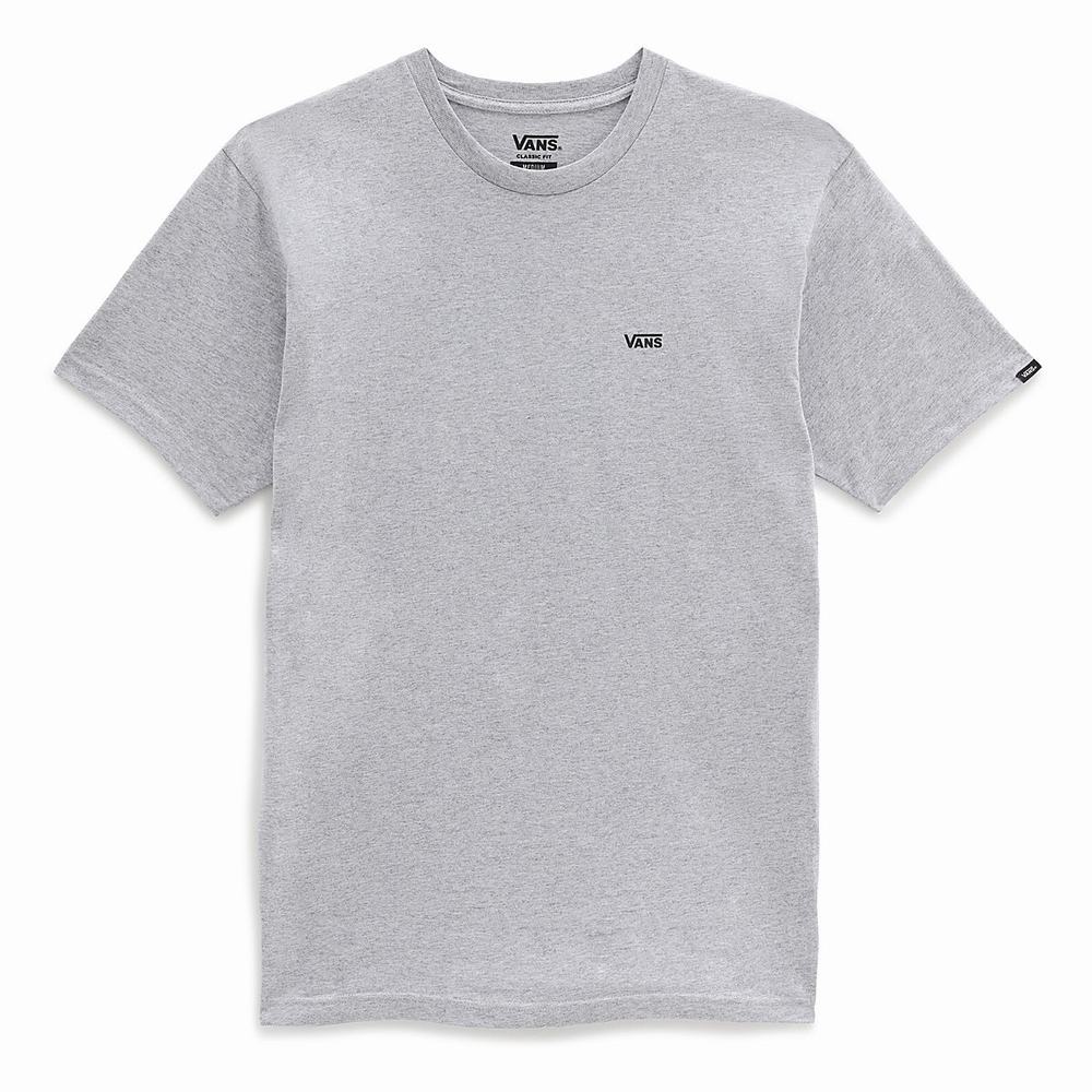 Men's Vans Left Chest Logo T Shirts Grey | USA70659