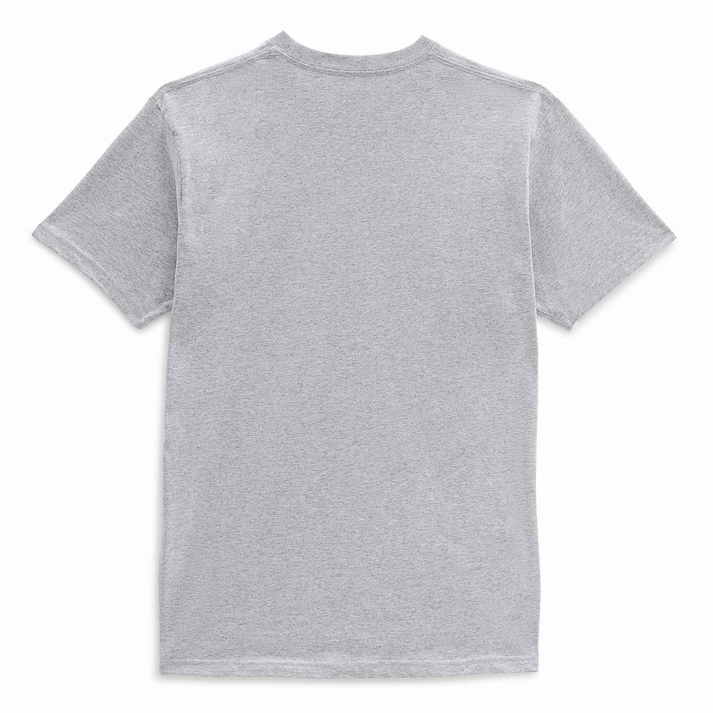 Men's Vans Left Chest Logo T Shirts Grey | USA70659