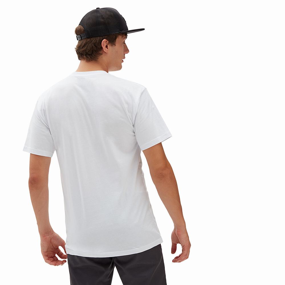 Men's Vans Left Chest Logo T Shirts White | USA09541