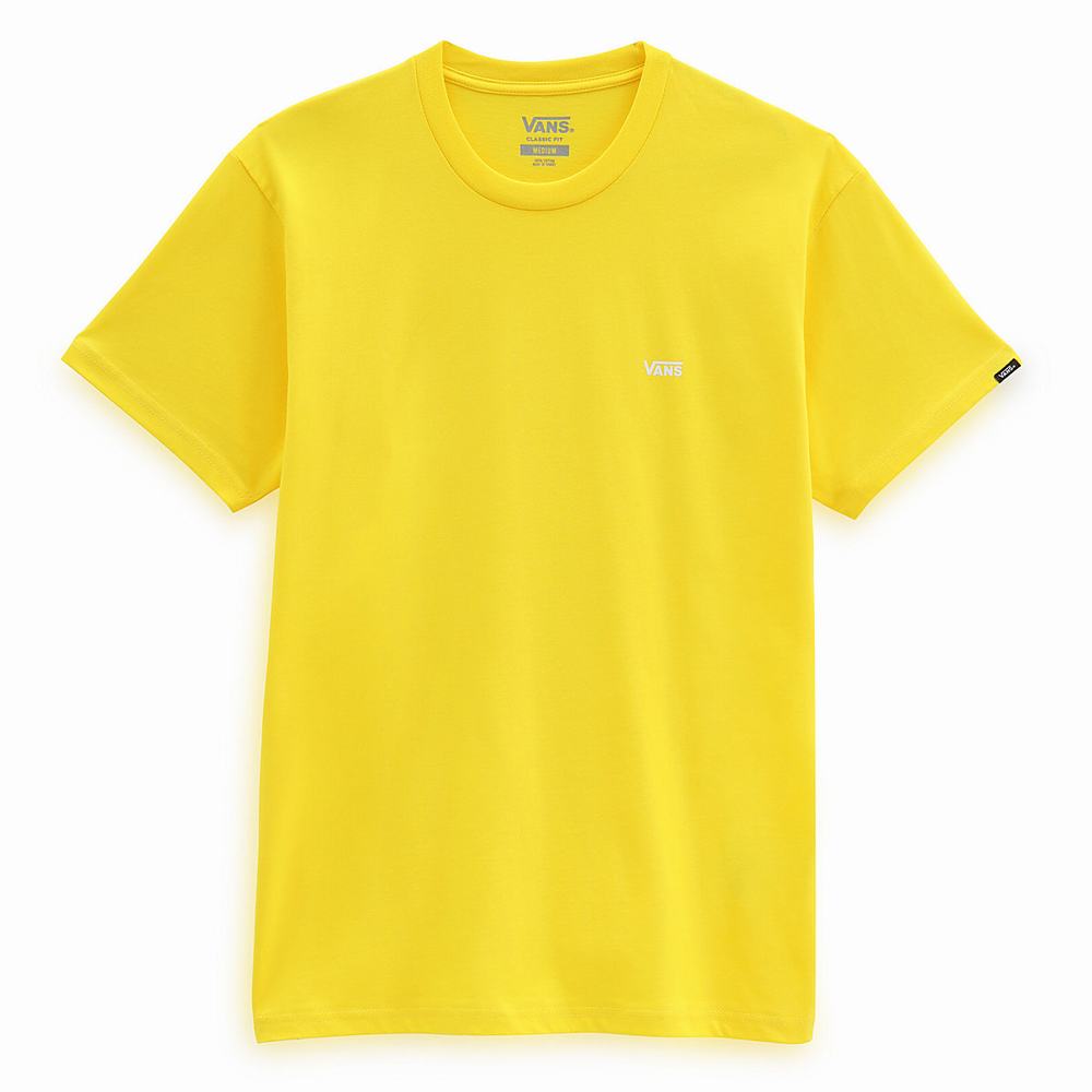 Men's Vans Left Chest Logo T Shirts Yellow | USA70318