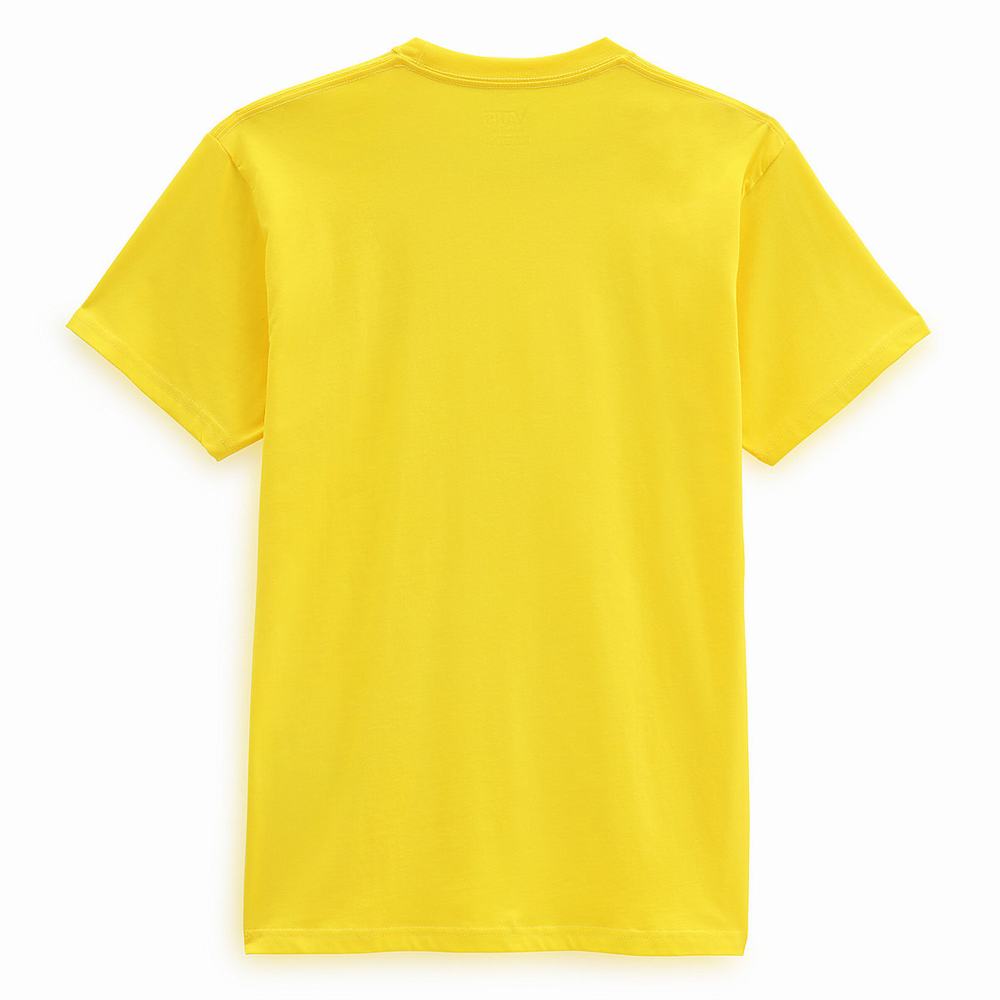 Men's Vans Left Chest Logo T Shirts Yellow | USA70318