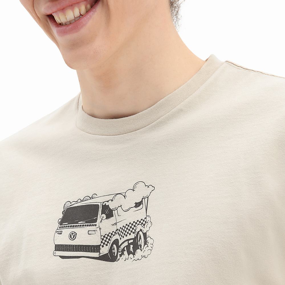 Men's Vans Life T Shirts Beige | USA42850