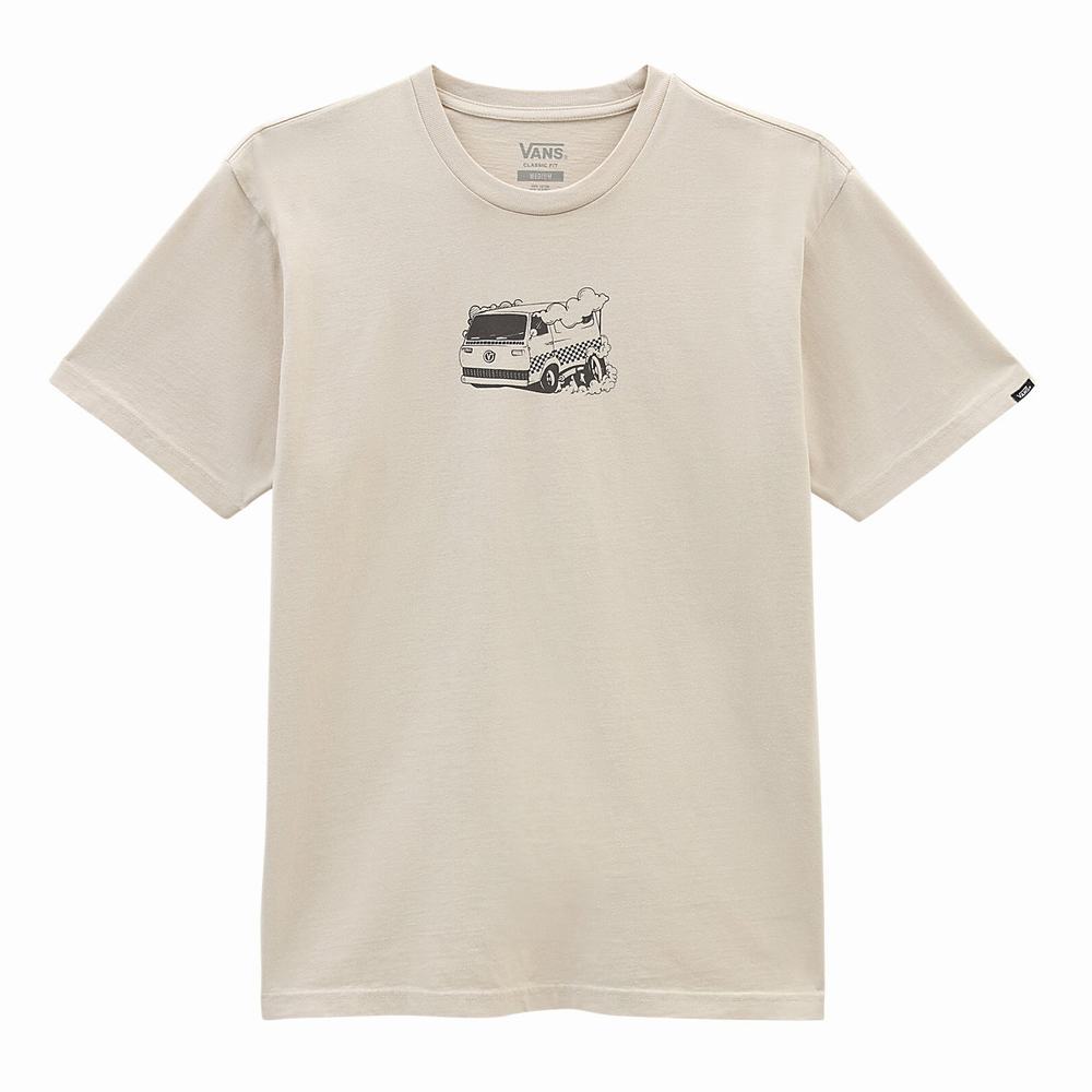 Men's Vans Life T Shirts Beige | USA42850