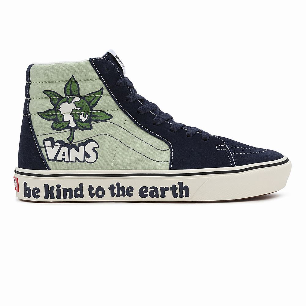 Men's Vans Looper ComfyCush SK8-Hi Sneakers Blue / Green | USA31780