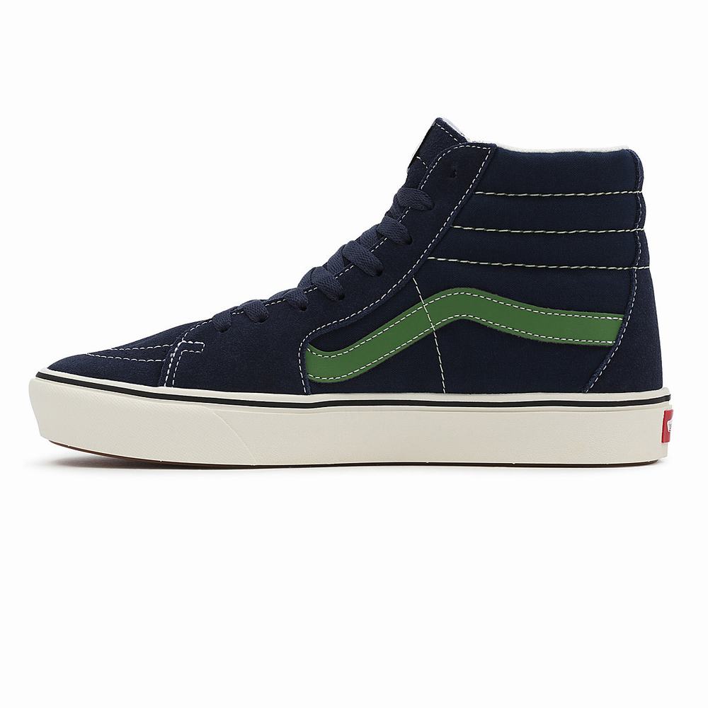 Men's Vans Looper ComfyCush SK8-Hi Sneakers Blue / Green | USA31780