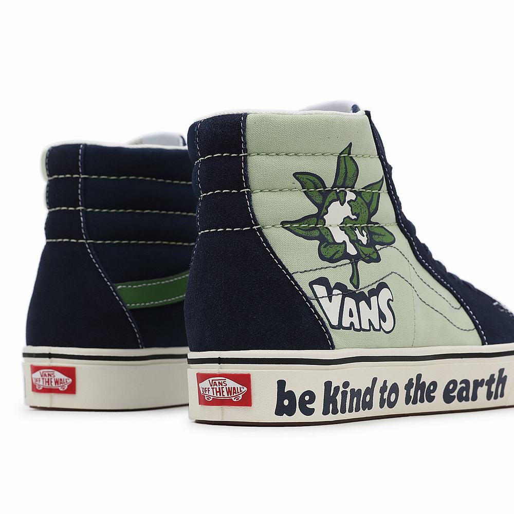 Men's Vans Looper ComfyCush SK8-Hi Sneakers Blue / Green | USA31780