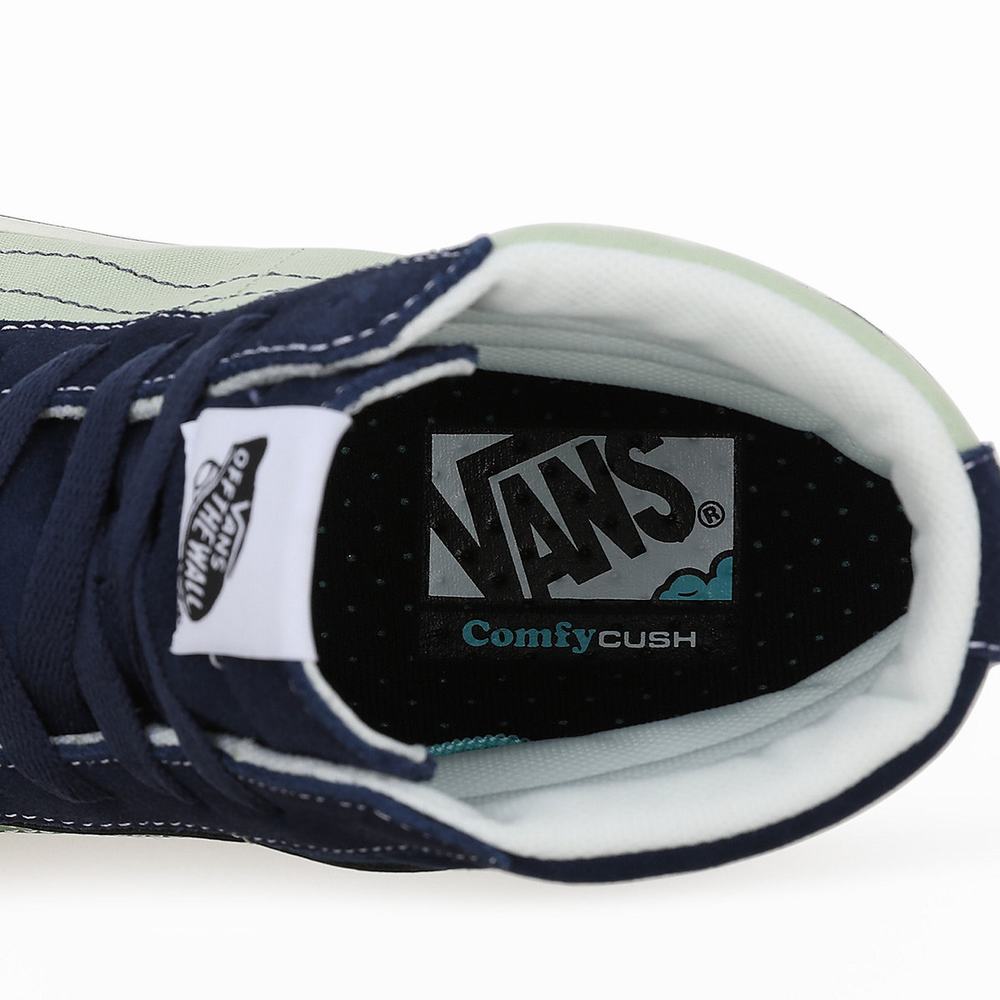 Men's Vans Looper ComfyCush SK8-Hi Sneakers Blue / Green | USA31780