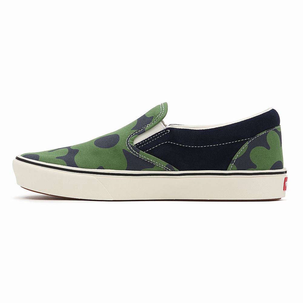 Men's Vans Looper ComfyCush Slip On Shoes Green / Multicolor | USA79054