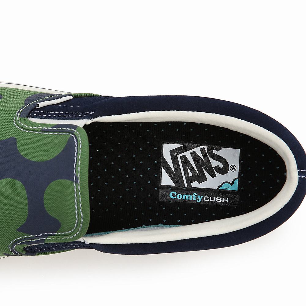 Men's Vans Looper ComfyCush Slip On Shoes Green / Multicolor | USA79054