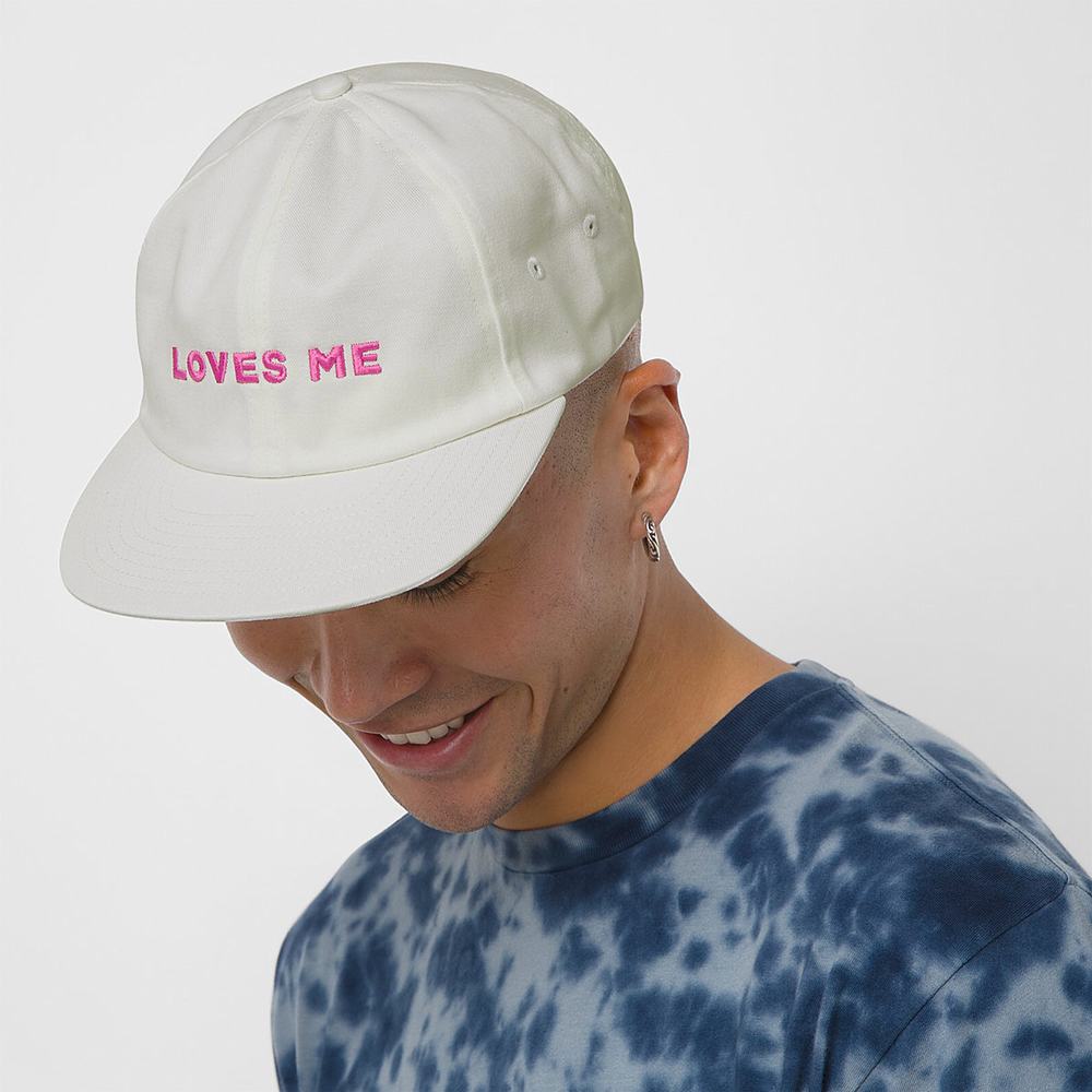 Men\'s Vans Loves Me Jockey Hats White | USA51726