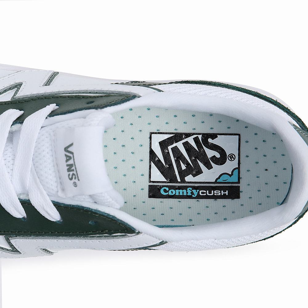 Men's Vans Lowland ComfyCush Sneakers Green / White | USA75632