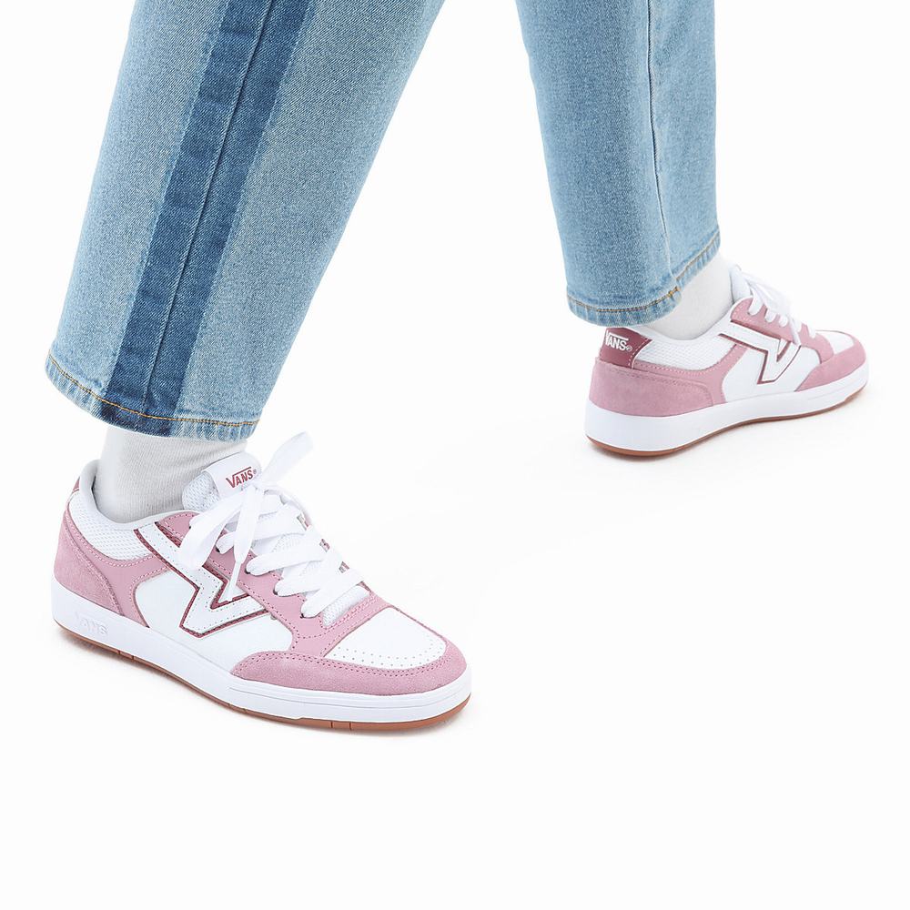 Men's Vans Lowland ComfyCush Sneakers White / Pink | USA18247