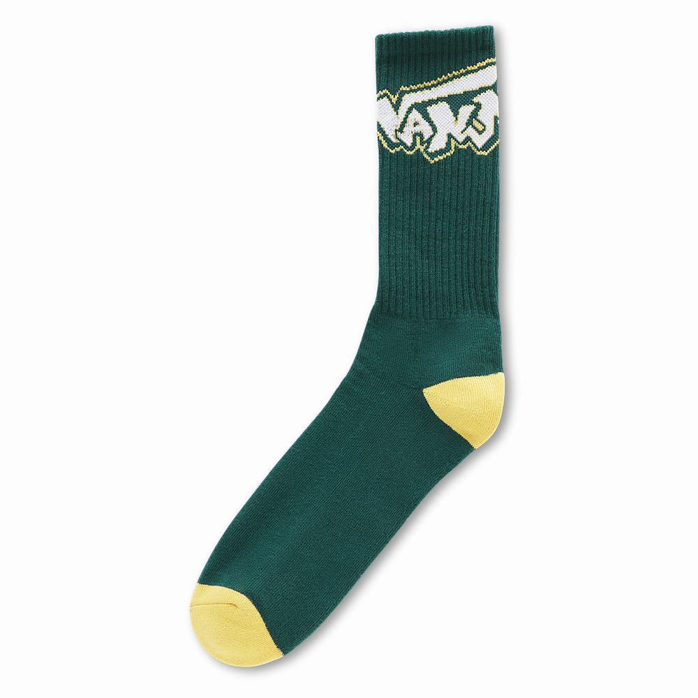 Men\'s Vans Marview Crew (1 Pair) Socks Green | USA25683