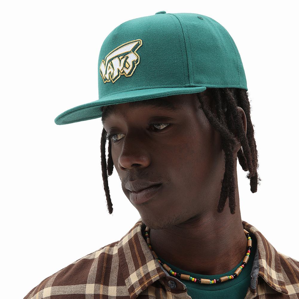 Men's Vans Marview Snapback Hats Green | USA40139