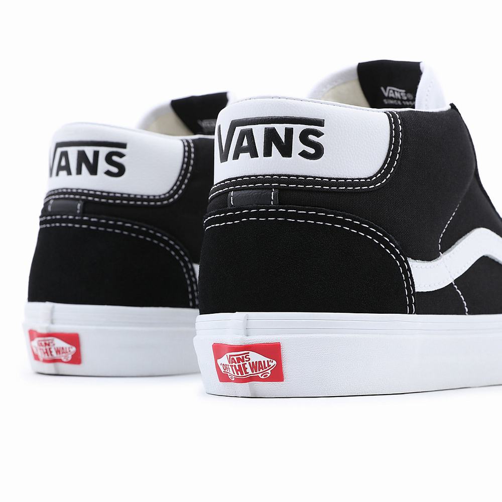 Men's Vans Mid Skool 37 Sneakers Black | USA91745