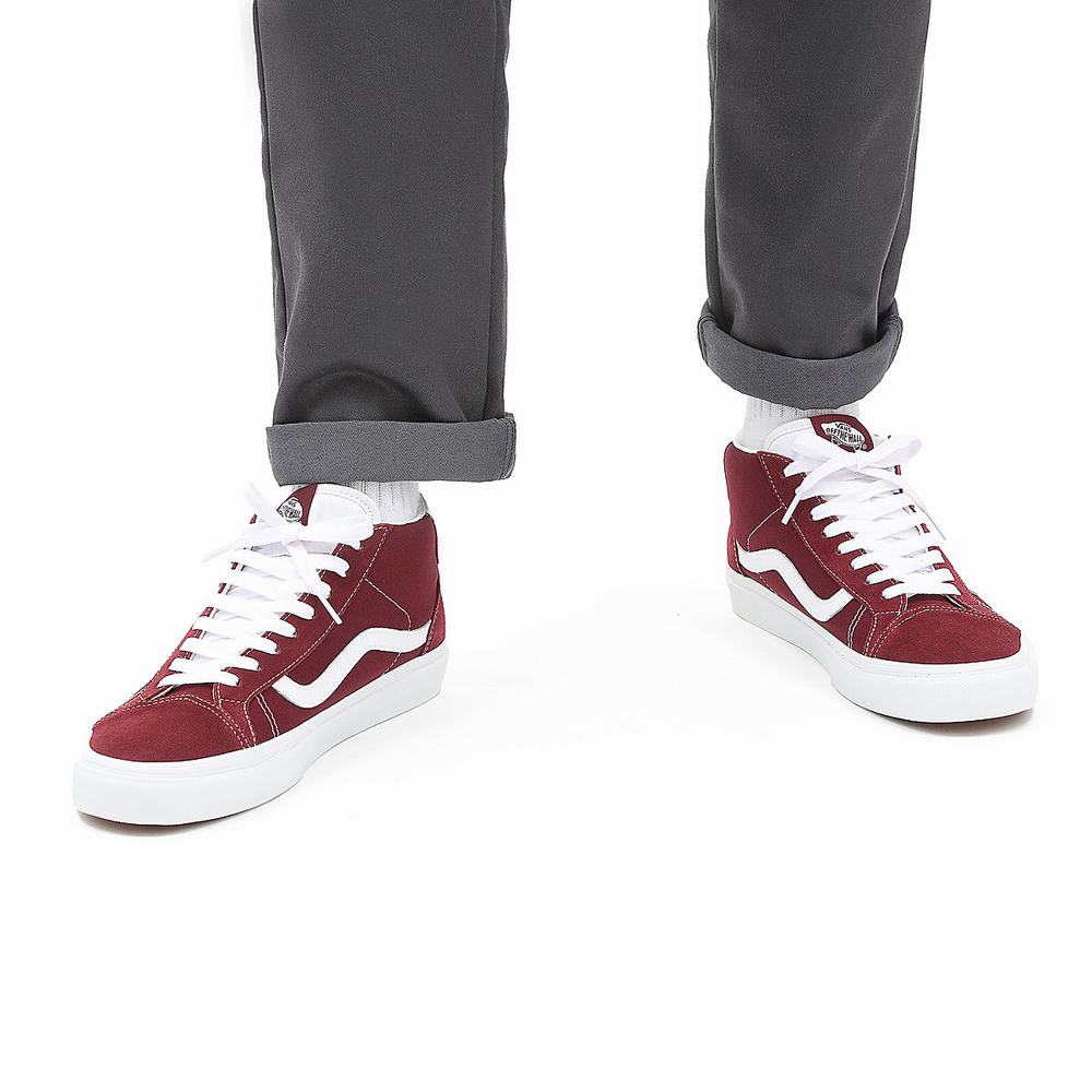 Men's Vans Mid Skool 37 Sneakers Red | USA40651