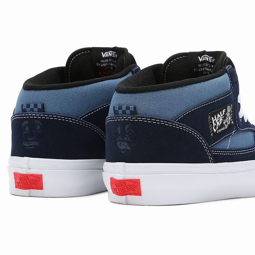 Men's Vans Mike Gigliotti Skate Half Cab 92 VCU Skate Shoes Navy | USA05627