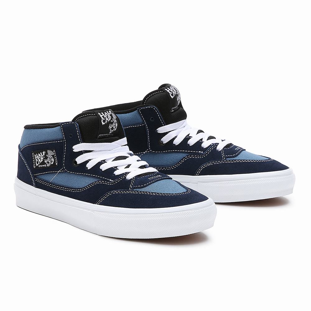 Men\'s Vans Mike Gigliotti Skate Half Cab 92 VCU Skate Shoes Navy | USA05627