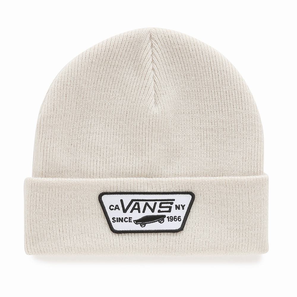 Men\'s Vans Milford Beanie Beige | USA01896