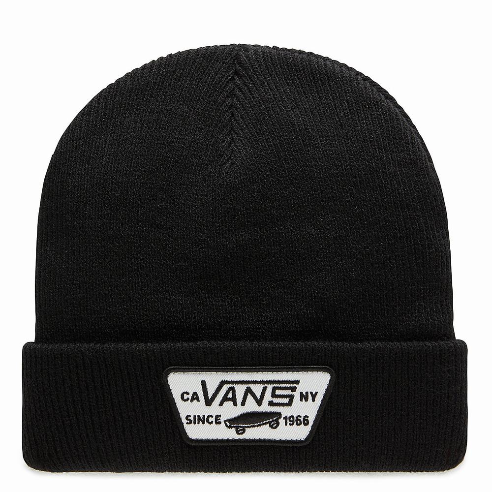 Men\'s Vans Milford Beanie Black | USA17640