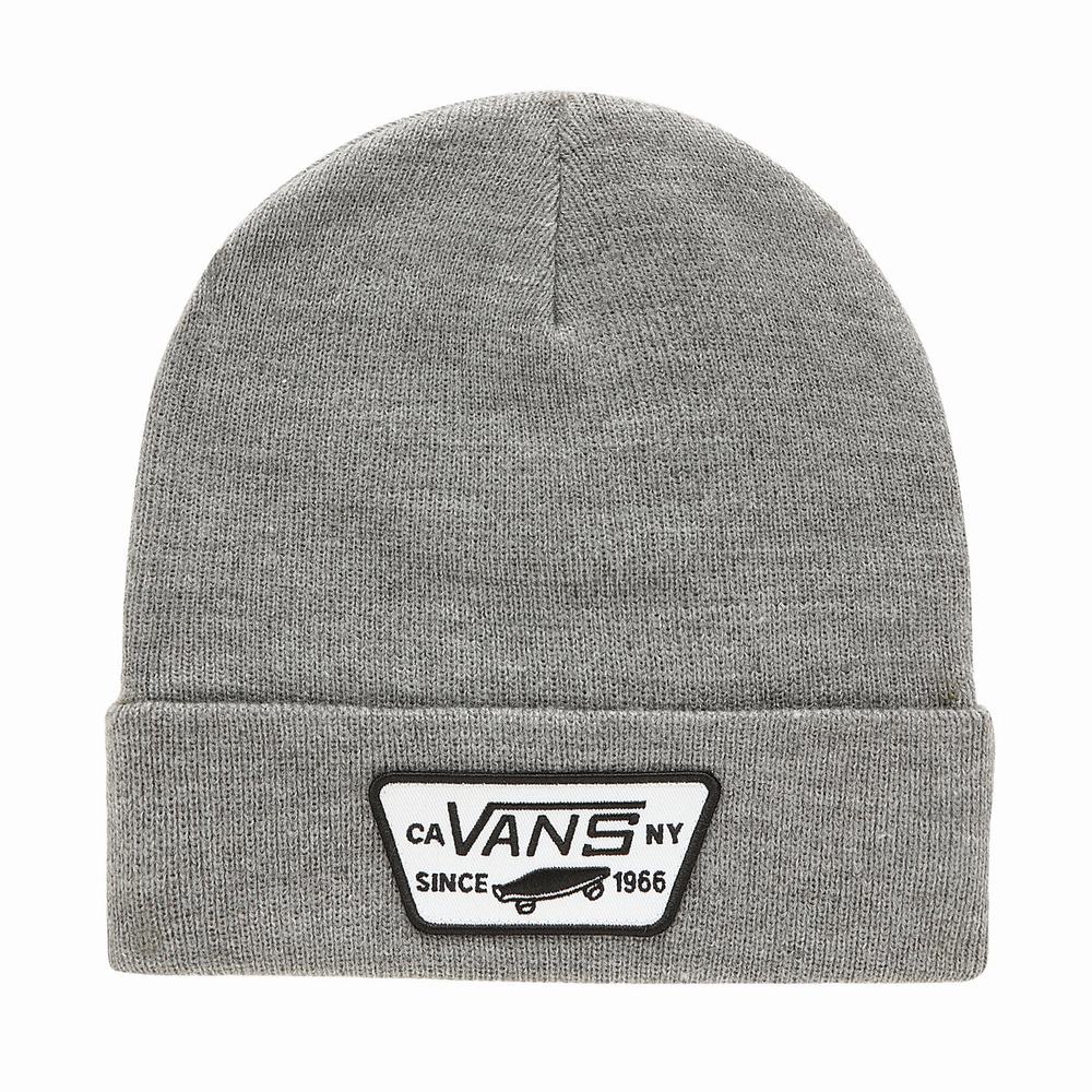 Men\'s Vans Milford Beanie Grey | USA57123