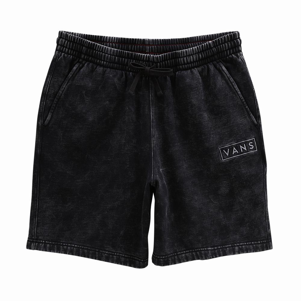 Men's Vans Mineral Wash Loose Fleece Shorts Black | USA03862