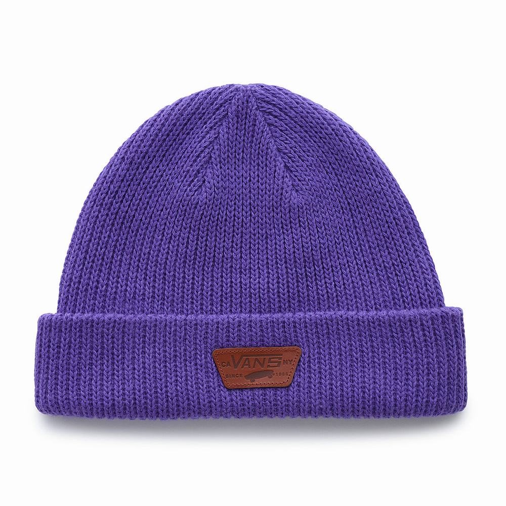 Men\'s Vans Mini Full Patch Beanie Purple | USA71593