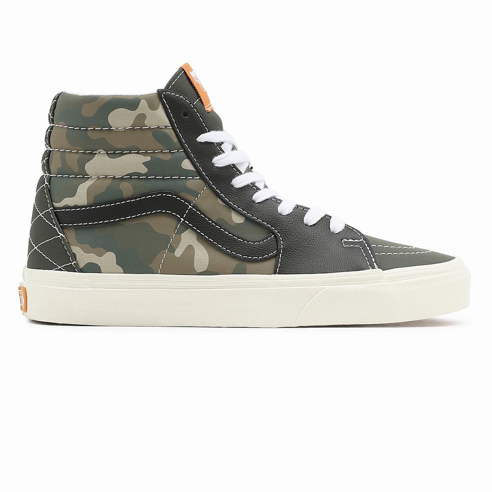 Men's Vans Mixed Utility Sk8-Hi Sneakers Green | USA87650