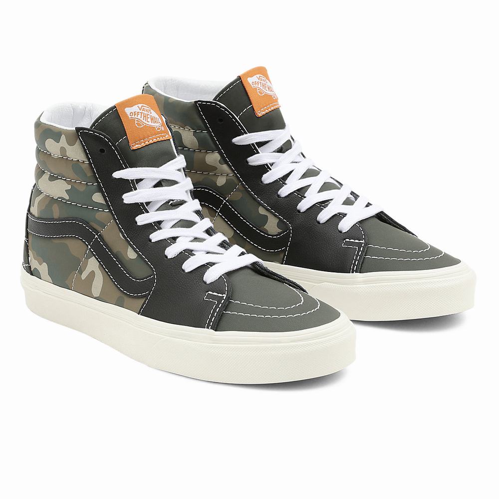 Men\'s Vans Mixed Utility Sk8-Hi Sneakers Green | USA87650