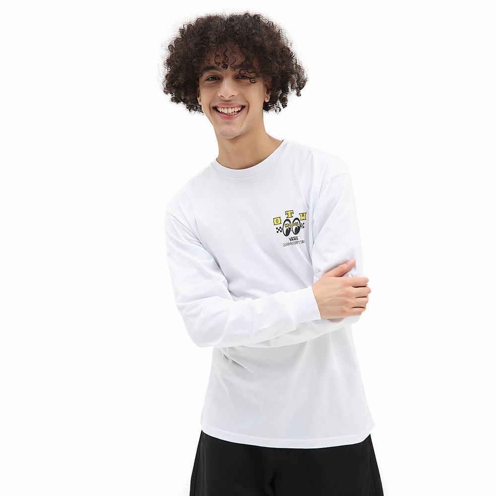 Men's Vans Mooneyes Long Sleeve T Shirts White | USA04821