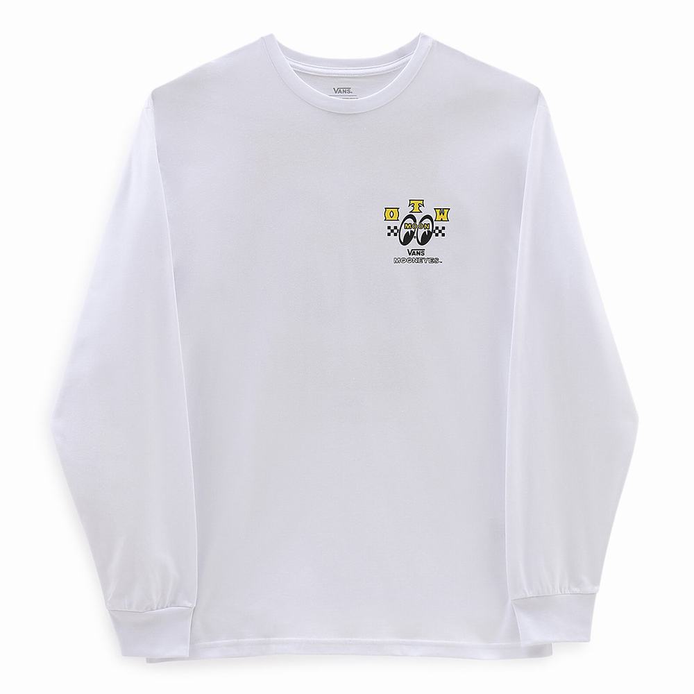 Men's Vans Mooneyes Long Sleeve T Shirts White | USA04821