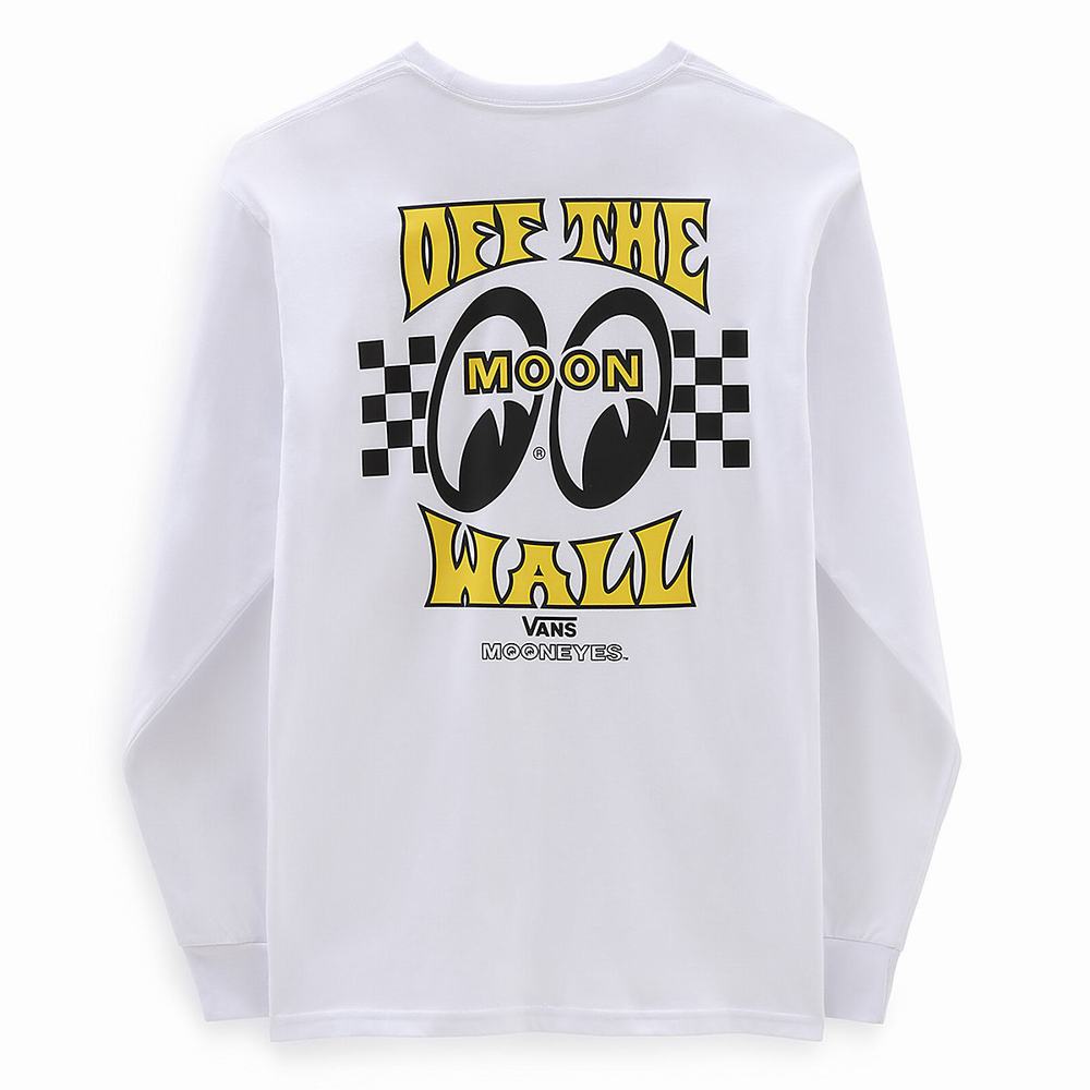 Men's Vans Mooneyes Long Sleeve T Shirts White | USA04821