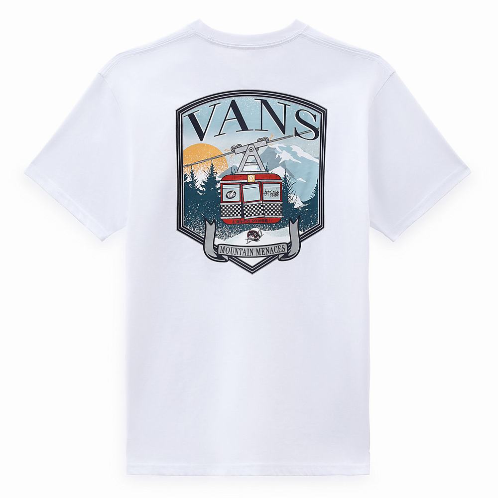 Men's Vans Mountain Crest T Shirts White | USA71986