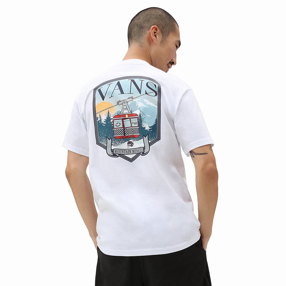 Men\'s Vans Mountain Crest T Shirts White | USA71986