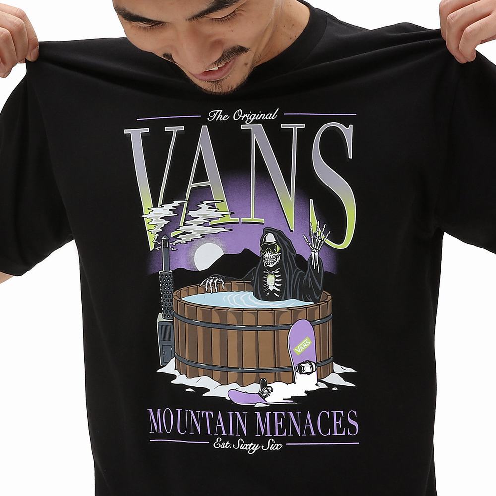 Men's Vans Mountain Menace T Shirts Black | USA03986