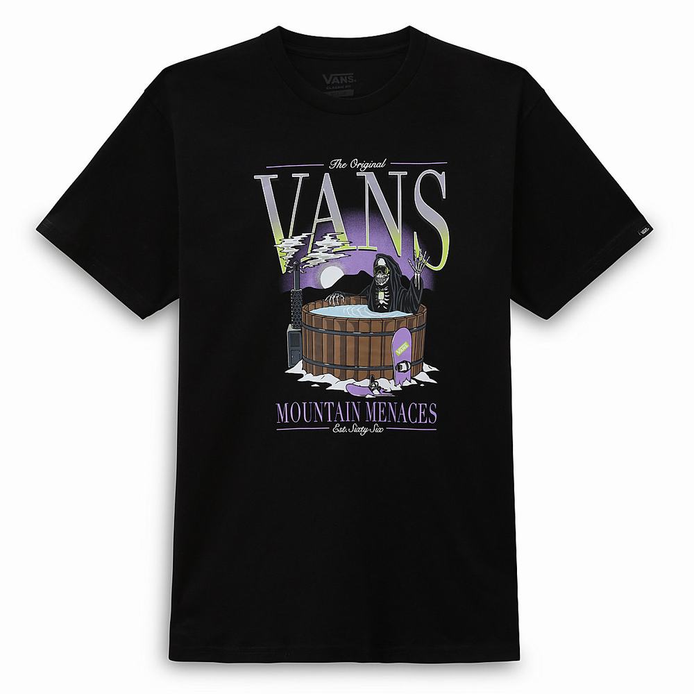 Men's Vans Mountain Menace T Shirts Black | USA03986