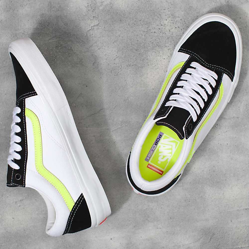 Men's Vans Neon Skate Old Skool Skate Shoes White / Yellow | USA15087