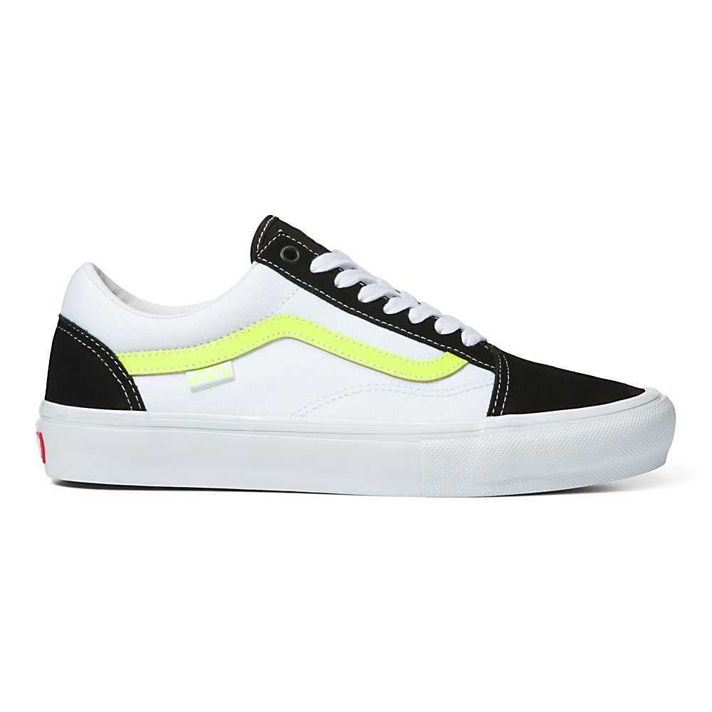 Men's Vans Neon Skate Old Skool Skate Shoes White / Yellow | USA15087