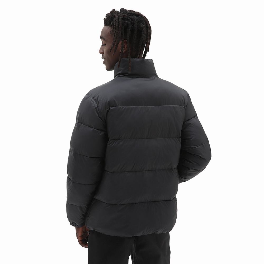 Men's Vans No Hood Puffer Jackets Black | USA30782