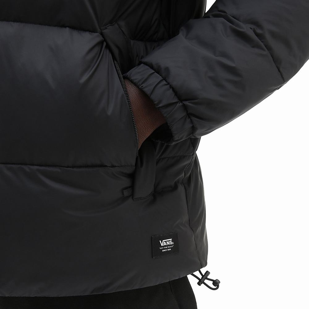 Men's Vans No Hood Puffer Jackets Black | USA30782