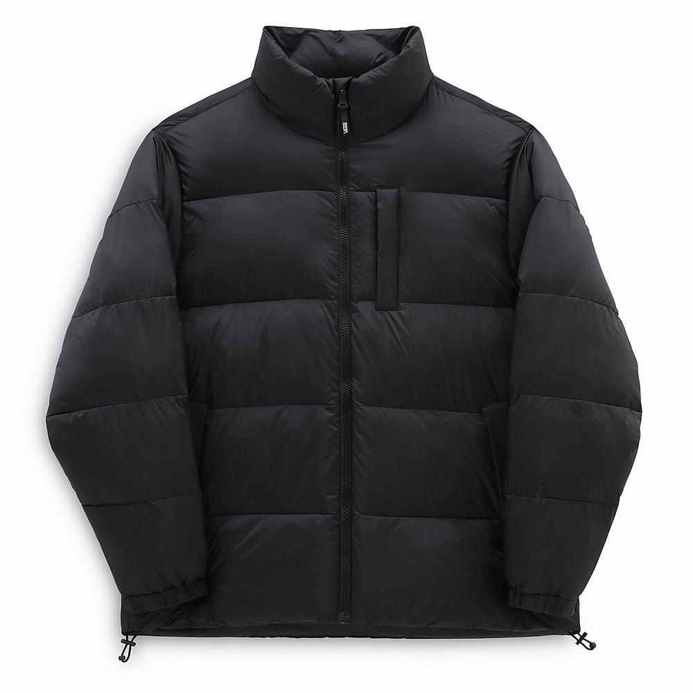 Men's Vans No Hood Puffer Jackets Black | USA30782