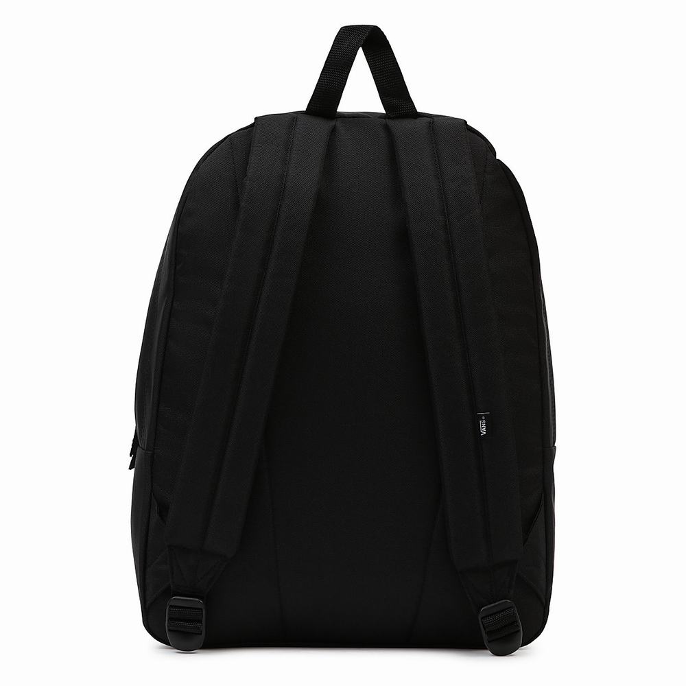 Men's Vans Novelty Check Realm Backpacks Black | USA94253